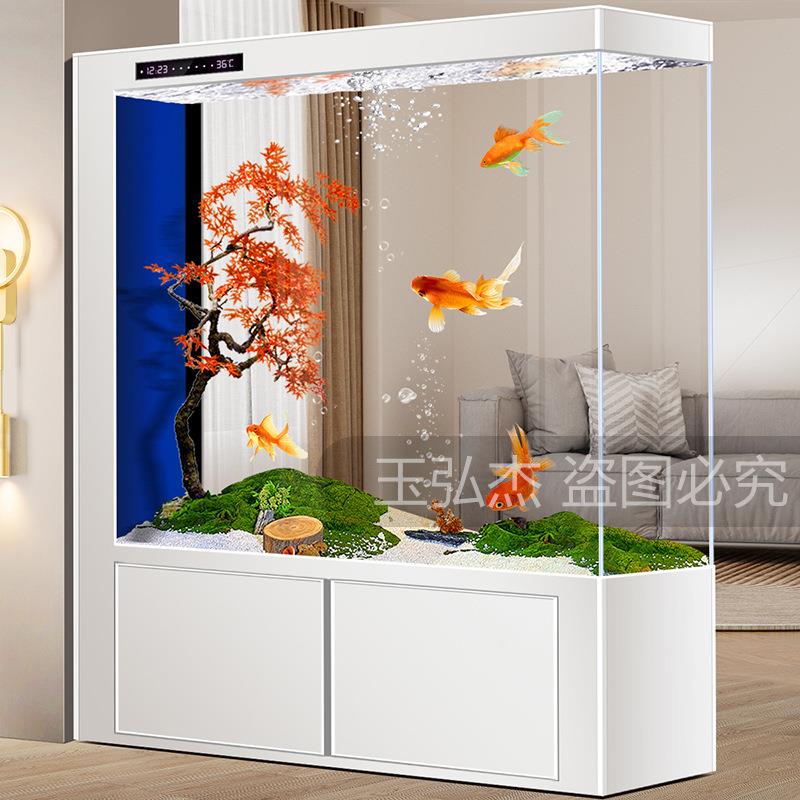 屏风鱼缸客厅家用隔断水族箱中大型超白玻璃自循环过滤生态免换水