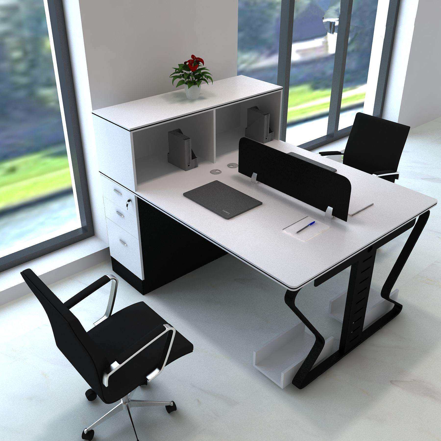 办公室板式职员办公桌屏风员工位简约现代办公组合家具桌椅四人位