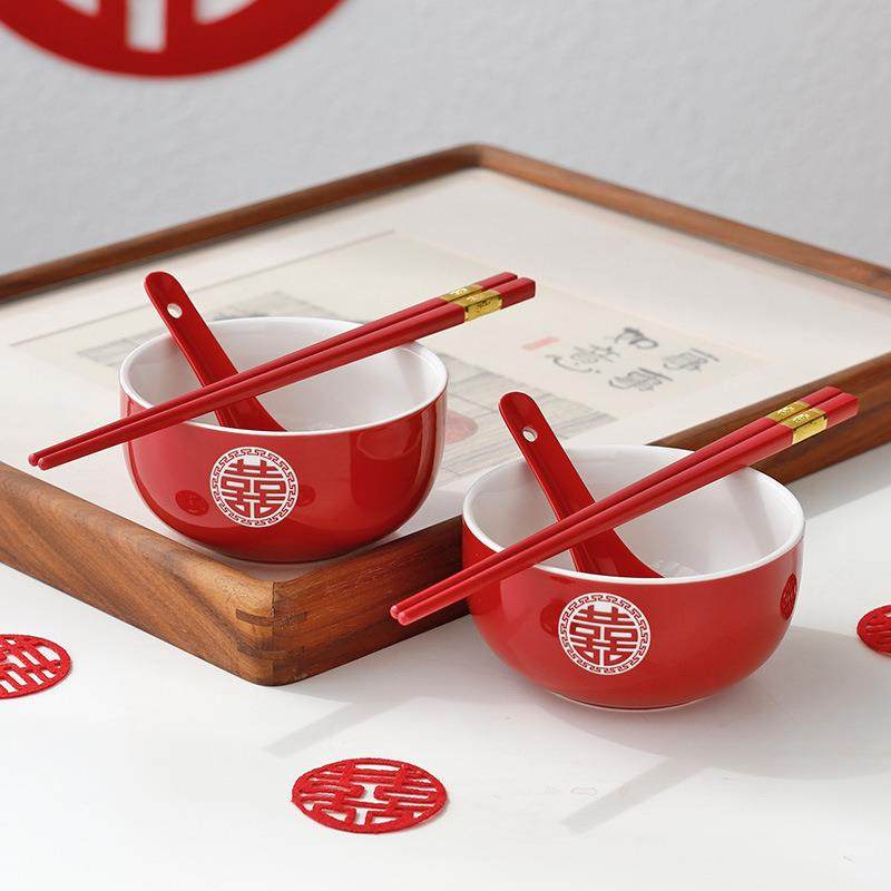 结婚礼物陶瓷餐具红色喜碗一对陪嫁碗筷勺套装喜字红碗新婚伴手礼,节庆用品/礼品,喜碗/敬茶杯,淘宝优惠券,粉丝福利购,淘宝优惠卷