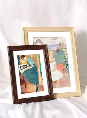 木质相框挂墙a3A4纸画框4k八8K开空框素描油画外框装裱12寸16赢朔