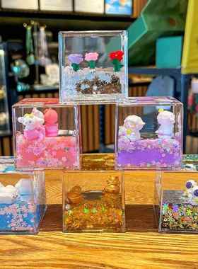 2025创意方砖压克力流沙入油摆件大方块精致少女心桌面装饰小礼品