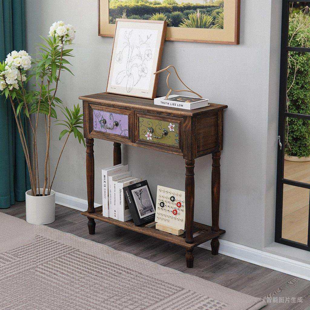 玄关柜美式实木柜312门房间收纳储物客柜厅靠斗墙走廊过道进入户