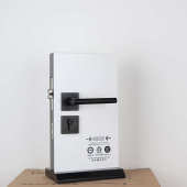 现代简约太空铝门锁室内卧室木门机械门锁锁具氧化铝黑色方分体