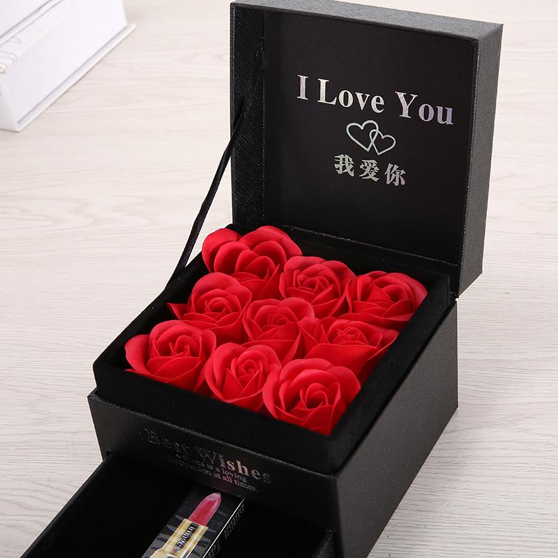 高档口红礼盒空盒女心送女朋友闺韩版蜜ins风春节情人物节玫瑰少