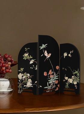 古风墨竹屏风桌柜面摆BHW—240件房中间改造小物件餐边斗装饰品客