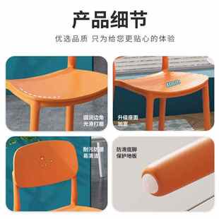 椅子家用塑料餐椅北欧简约现代靠背加厚餐桌椅可叠放卧室书桌凳子