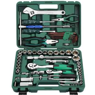 工厂直销综合工具套装套筒扳手钳子内六角活动扳手T型套筒组合