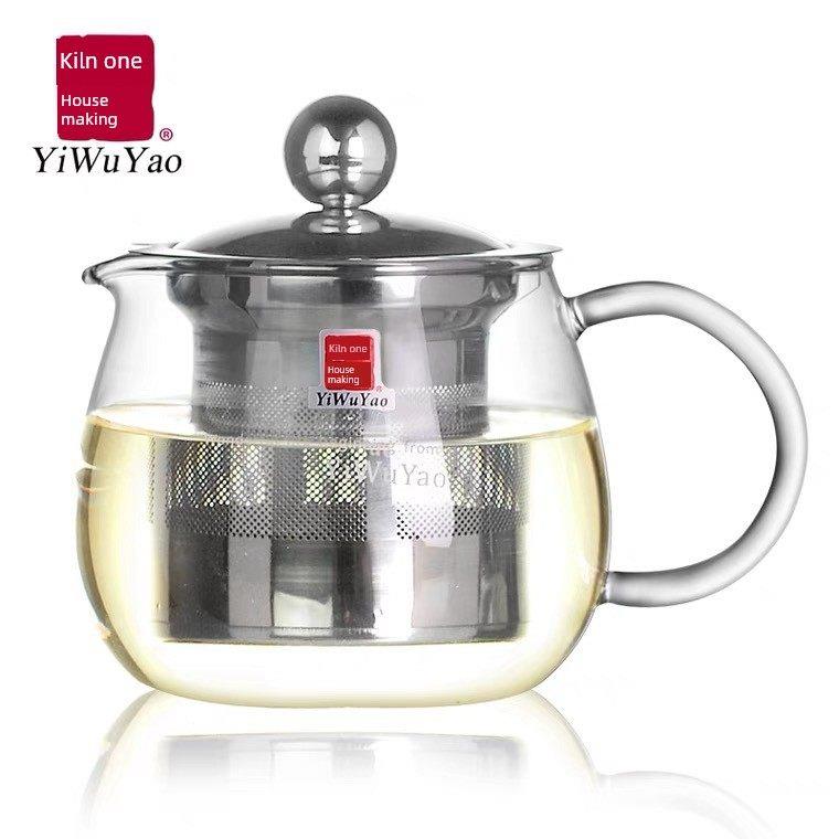 一屋窑玻璃泡茶壶红茶花草茶普洱功夫茶具不锈钢内胆过滤耐热高温
