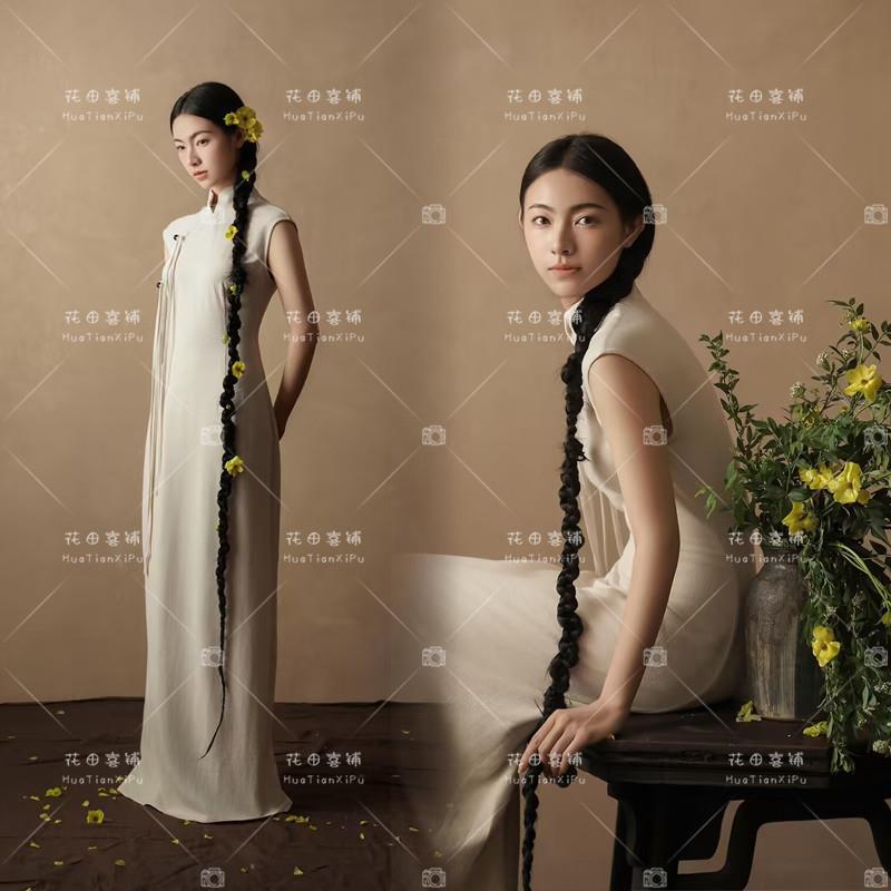 2026影楼新款新中式国风复古改良旗袍个人高级感肖像写真艺术照服