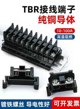 轨式端子座Tbr-10A20A30A45A60A100A双层M6轨道组合端子