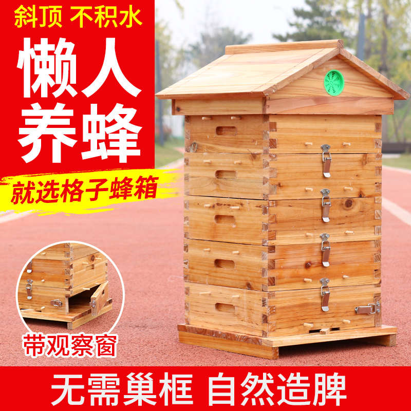 格子箱中蜂格子蜂箱全套五层杉木煮蜡土养蜜蜂箱加厚蜂桶养蜂工具