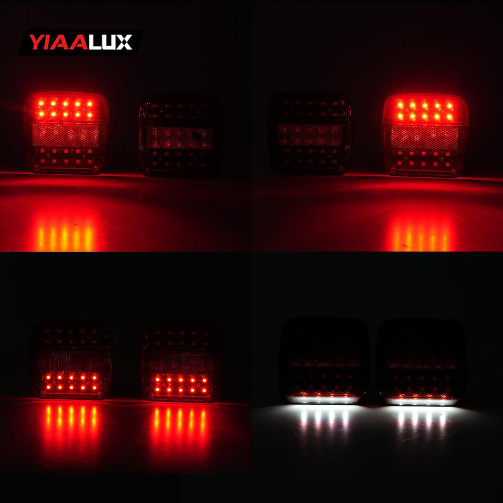 20LED无线方形美澳规拖车尾灯改装房车挂车货车灯12-24V带电池