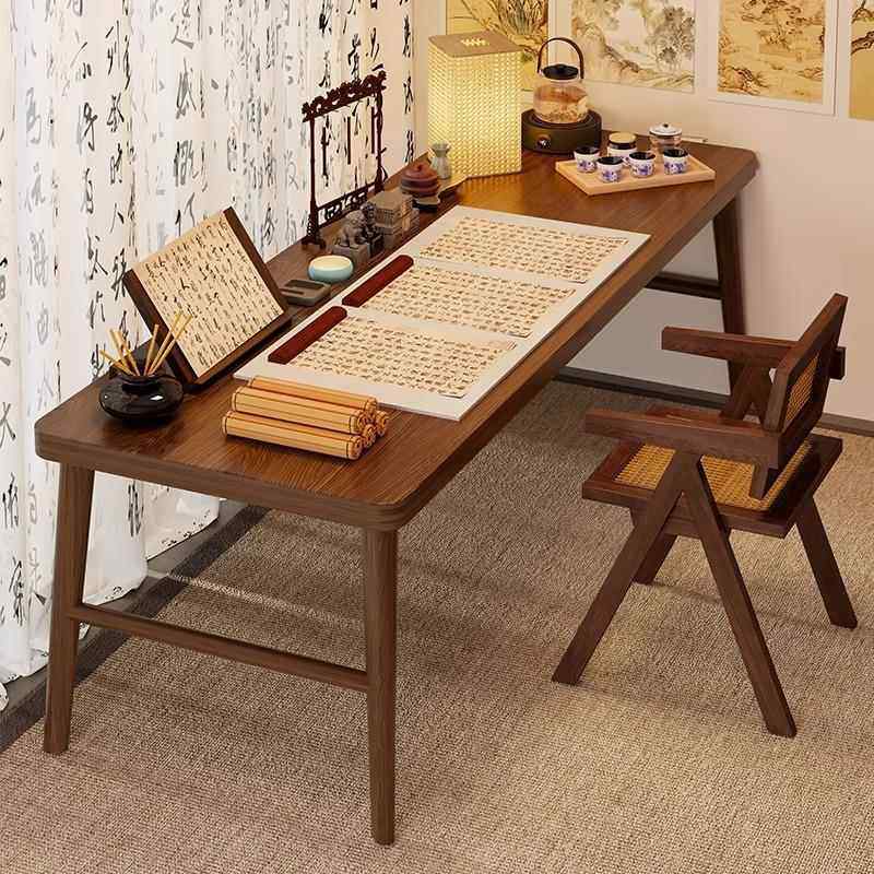 实木书桌书法桌毛笔书画专用桌案台新中式办公书房书桌简易国学桌