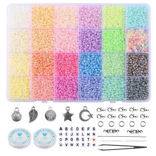 3mm Seed Bead Box Set For Jewelry Making Candy Color Sma
