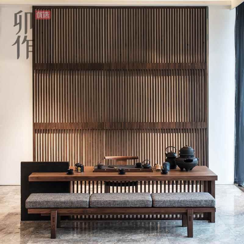 高档新中式茶桌轻禅奢实木台简约大功夫泡茶台意茶室办公气家用茶
