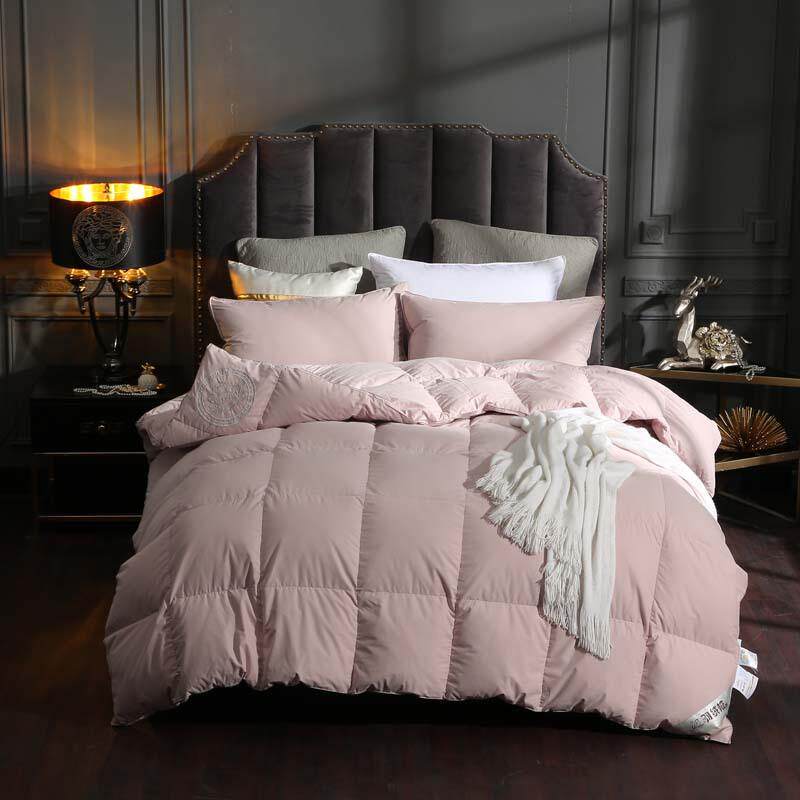 全棉磨毛刺绣不钻绒羽绒被壳半成品自充绒自封口被套100支纯棉