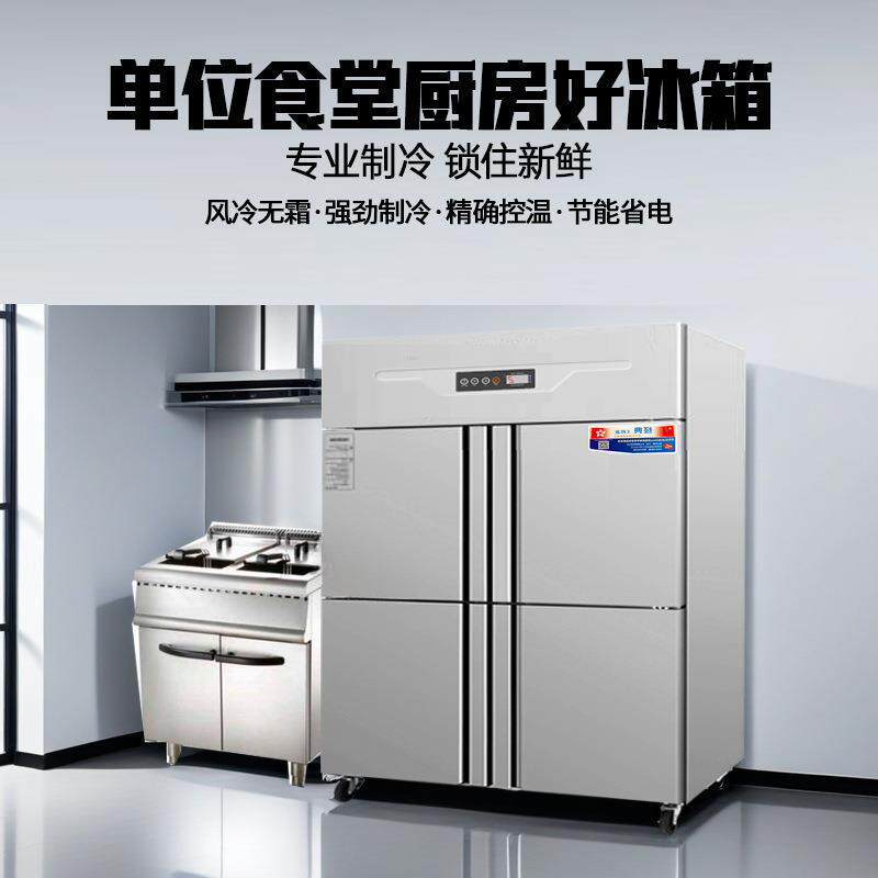 商用单位食堂学校饭堂酒楼粤菜餐厅四门单机双温风冷冰箱