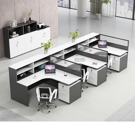 职员办公桌简约现代46人工位桌屏风卡座，办公室桌椅组合办公家具