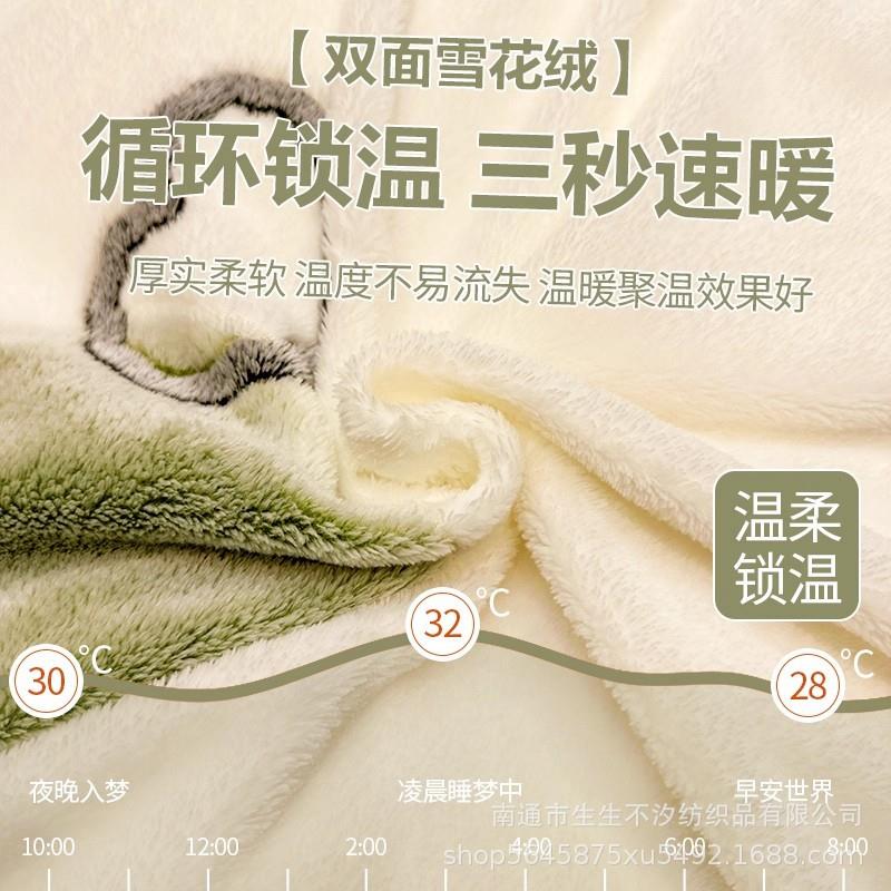 牛奶珊瑚绒床上四件套冬季加厚法兰雪花绒床品加绒床单被套三件套