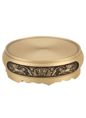 黄铜底摆圆形座中式141复古座件家底用室内香炉底座