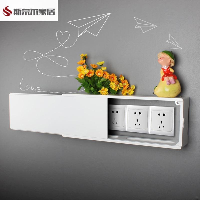 电线收纳盒接线板排插座遮挡盒集线盒壁挂墙装饰保护开门集线器