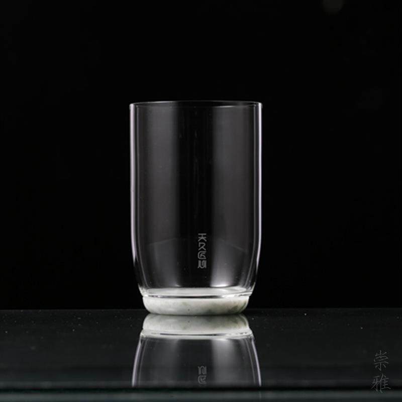 天久璃匠 300ml玉底绿茶杯 茶室高硼硅玻璃杯耐高温办公杯个人杯