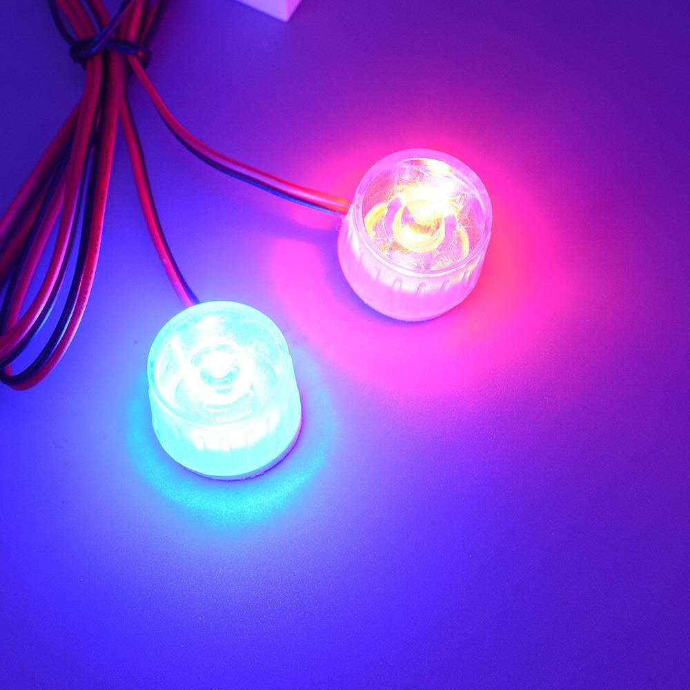 12v48V摩托车电动车尾灯 led圆形爆闪灯彩灯 流氓灯鹰眼红蓝爆闪