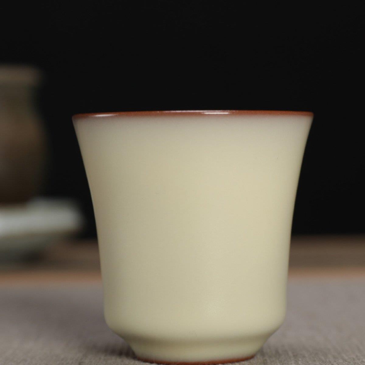 龙泉哥窑青瓷铁胎猪油冻茶杯闻香杯陶瓷叶金炼手工功夫茶具主人杯