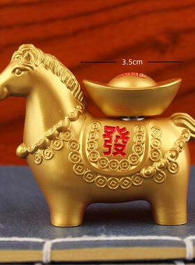 2026新款马上发财发财转转摆件客厅玄关办公室装饰品生肖马摆件