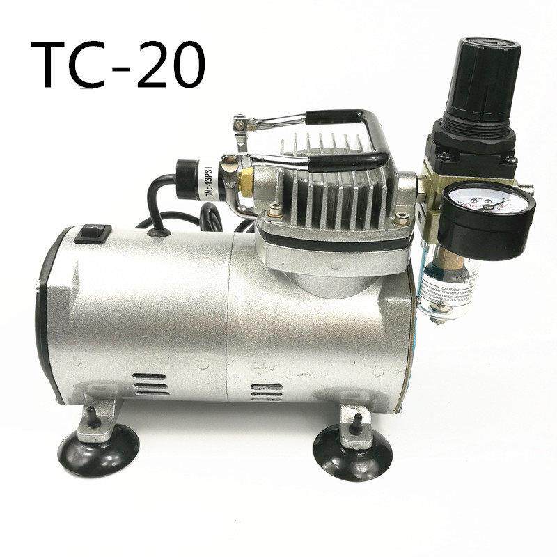 TC20龙牙小型静音空压机家俱皮革修补美甲模型上色喷笔气泵包邮