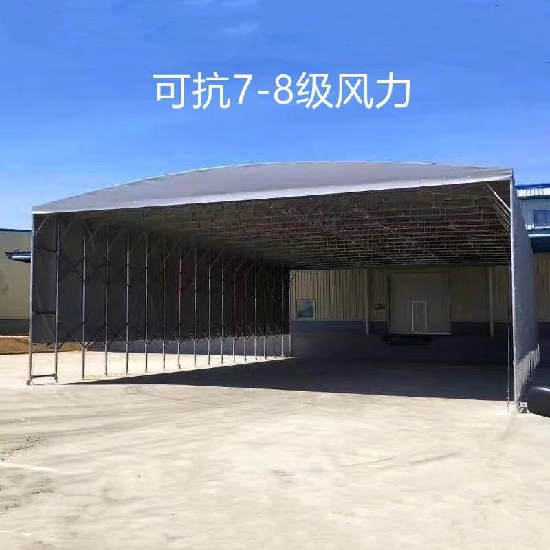 湖北大型仓库推拉防雨棚活动帐篷伸缩户外仓储篷房电动物流遮阳蓬