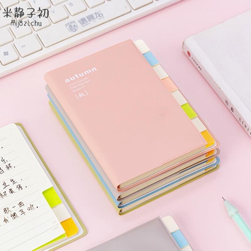 b5笔记本分类分层加厚本子带标签页简约ins风a5商务软抄本多软皮记事本记账日记本索引隔页16k胶套本小清新