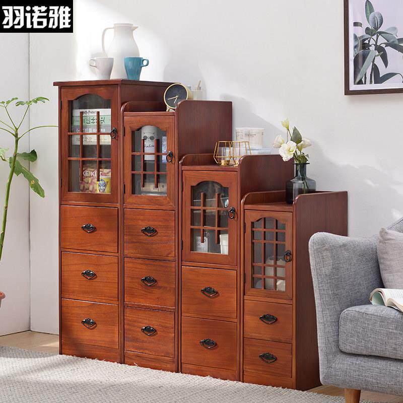 25/30/39cm宽实木夹缝柜收纳柜抽屉式窄柜厨房缝隙置物架小床头柜