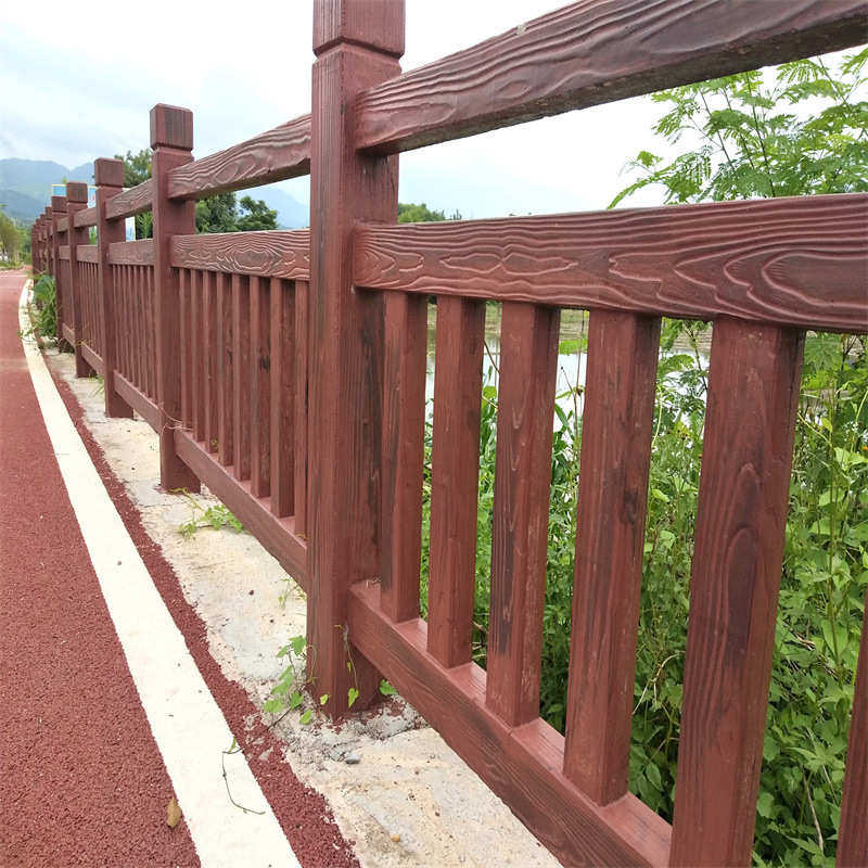 纹景区锌漆河道公园纹仿木户外装饰金属厂家护栏仿木栏杆栅栏钢