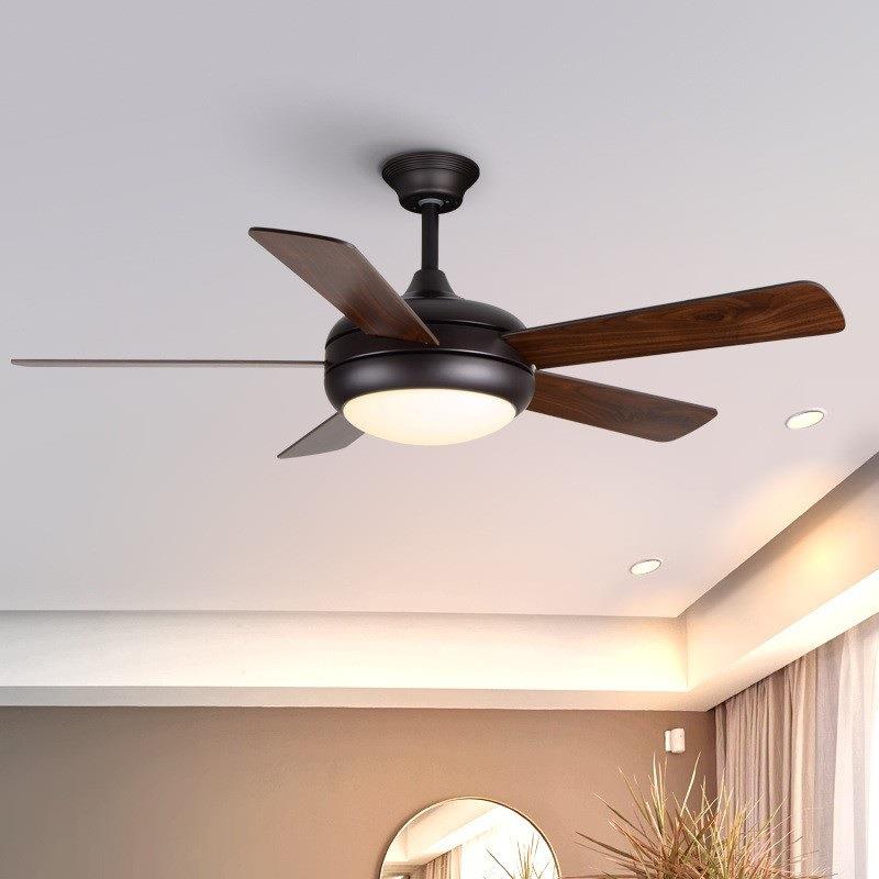 美式简约吊扇灯 现代复古电扇灯客厅餐厅风扇灯loft工业风吊灯LED