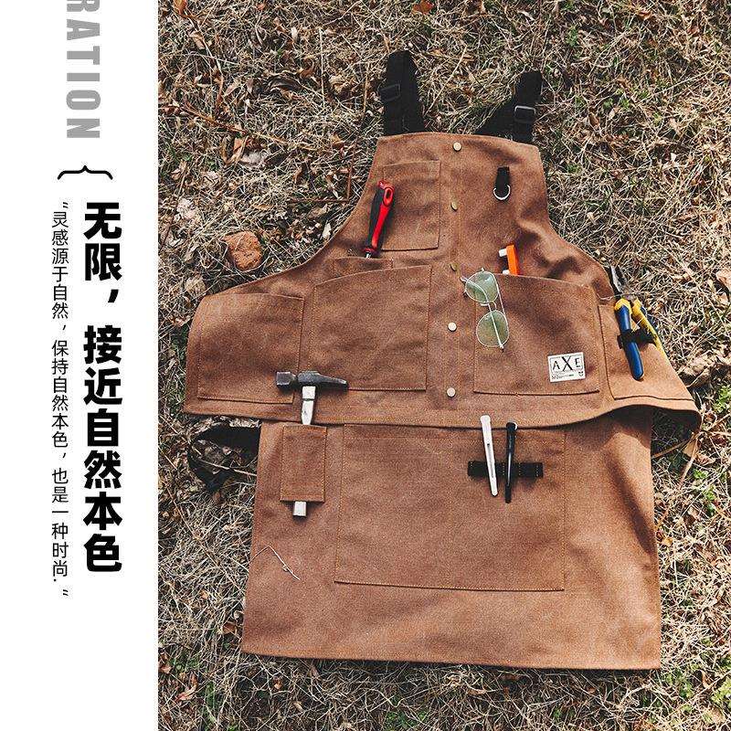 户外围裙耐磨园艺师木工野炊营地男女理发师发廊牛仔工作服印logo
