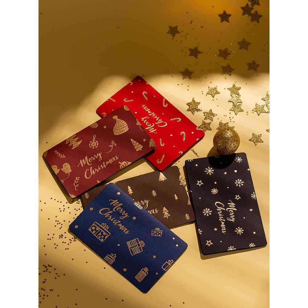 创意韩国圣诞商务烫金贺卡套装生日祝福留言卡信封节日礼物卡片