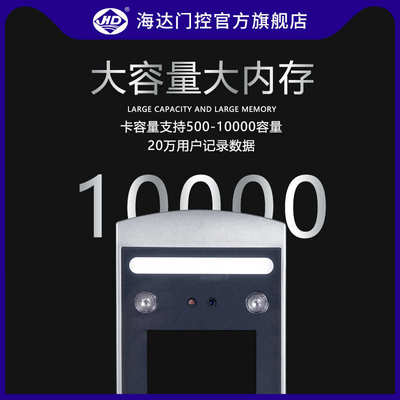 密码一体机考勤自动开关门禁智能识别刷脸刷卡态门禁人脸海达机动