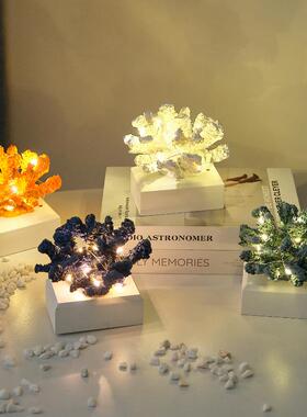 新款直销地中海仿真树脂珊瑚饰品玄关酒柜书桌酒店家居装饰摆件LE