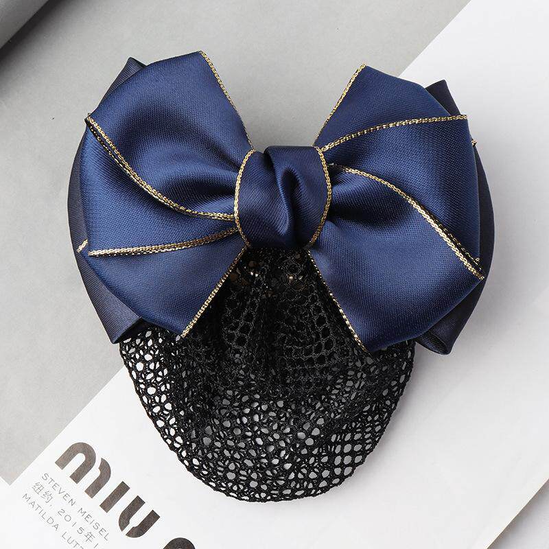 银行职业头花带网兜发夹发网布艺简约顶夹空姐护士发套工作头