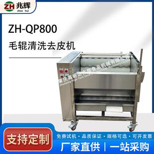 直销毛辊去皮清洗机果蔬去皮清洗机不锈钢毛辊清洗机
