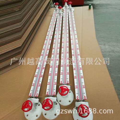 不锈钢考克塑料考克玻璃液位计UHZ-58带光柱显示磁翻板液位计