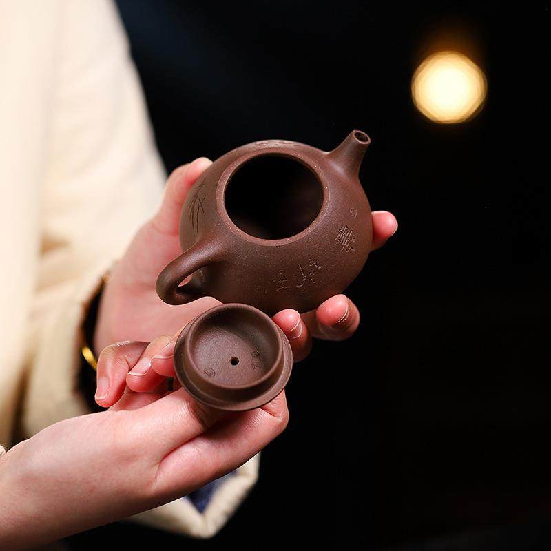 销宜兴家BBY紫砂壶矿紫泥分手工原小品石瓢壶用茶壶