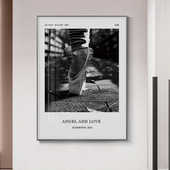 创意黑白工业风芭蕾舞女孩装 画瑜伽休闲 饰画舞蹈室客厅卧室书房版