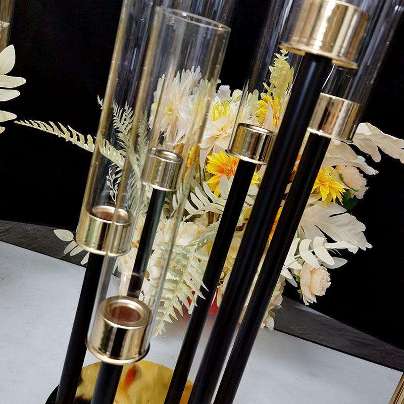 新款铁艺电镀烤漆步步高跨境烛台婚庆道具婚礼堂酒店餐桌花艺摆件