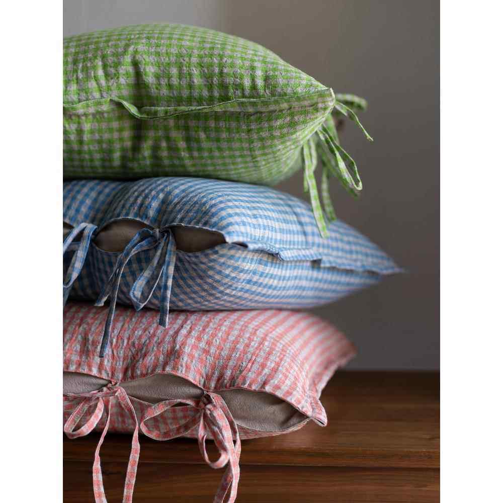 【小格格】纯亚麻绑带靠枕田园小清新抱枕腰枕舒适亲肤民宿可拆卸