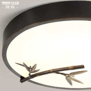 美式 简约卧室全铜吸顶灯超薄儿童房间书房吸顶灯现代过道楼梯灯具