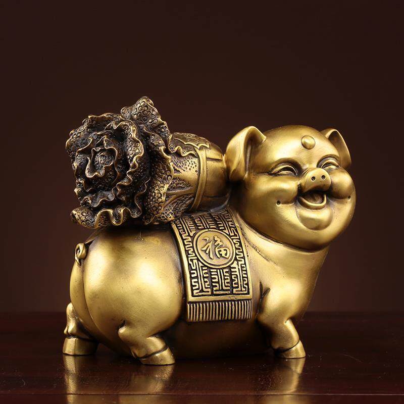 铜猪摆件纯黄铜金猪金猪生肖猪家居装饰品办公室大小装饰摆件礼品