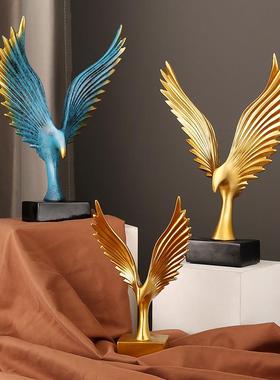 电视柜台面装饰摆件现代轻奢老鹰摆件树脂装饰品家居客厅酒柜电视