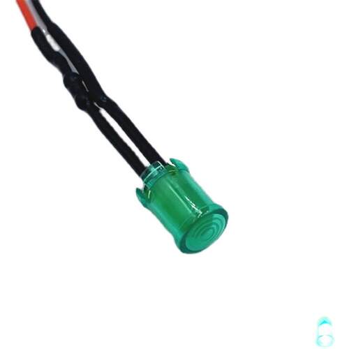开孔8MM指示灯F5发光二极管LED灯3V6V12V24V36V48V220V带卡扣灯套